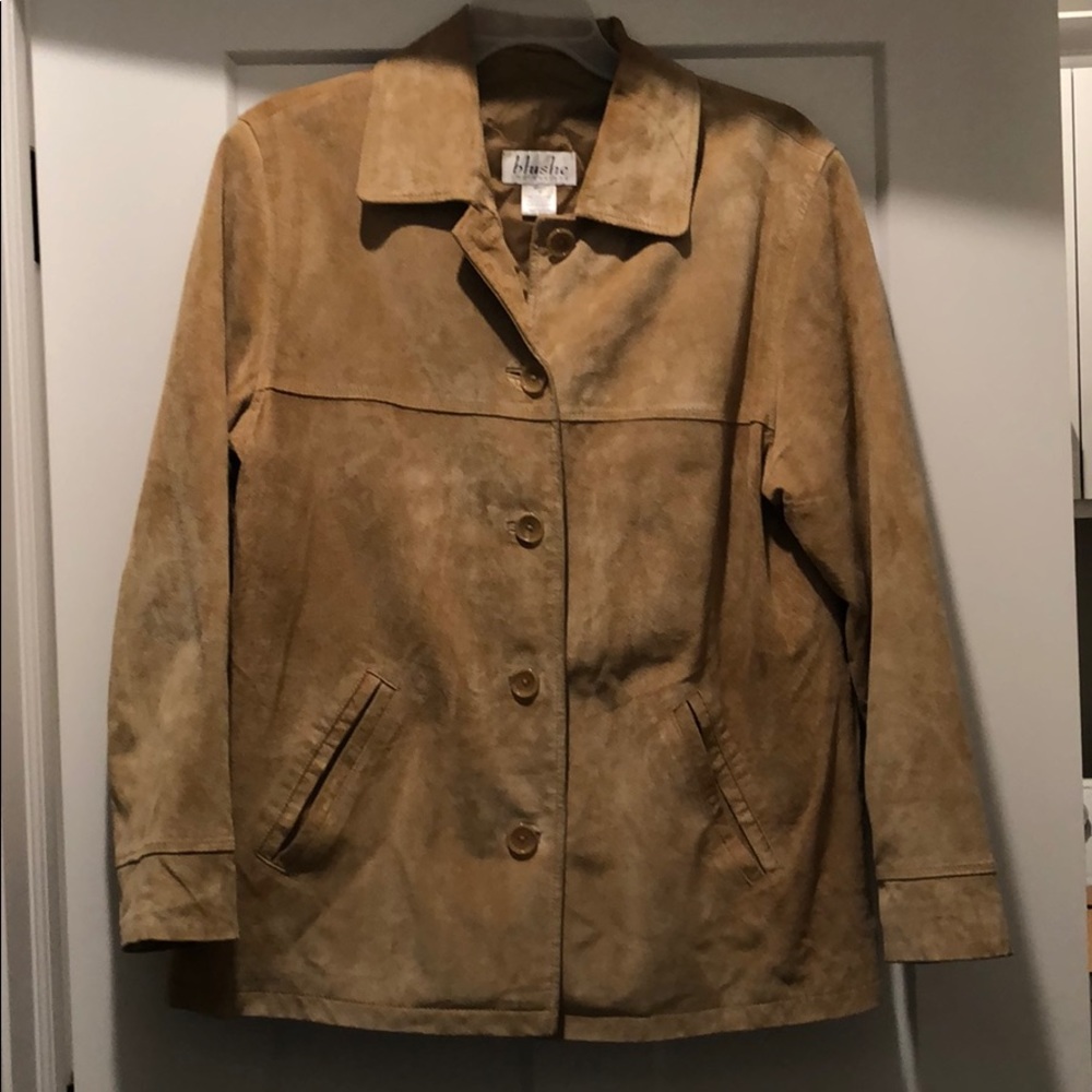 blushe Impressions Tan Suede Leather Jacket